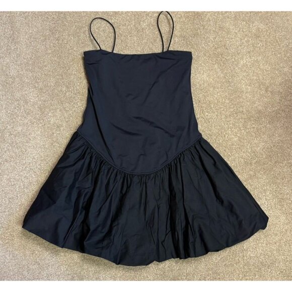 Forever 21 dress large Black Spaghetti Strap Peplum Bottom Mini - Picture 1 of 4